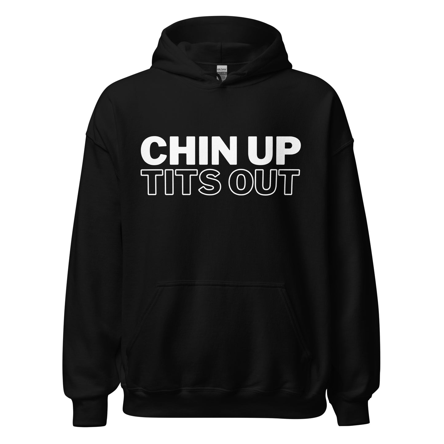 CHIN UP TITS OUT - Unisex Oversized Hoodie Black/Pink/White