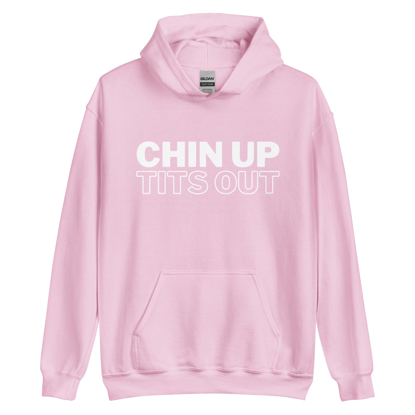 CHIN UP TITS OUT - Unisex Oversized Hoodie Black/Pink/White