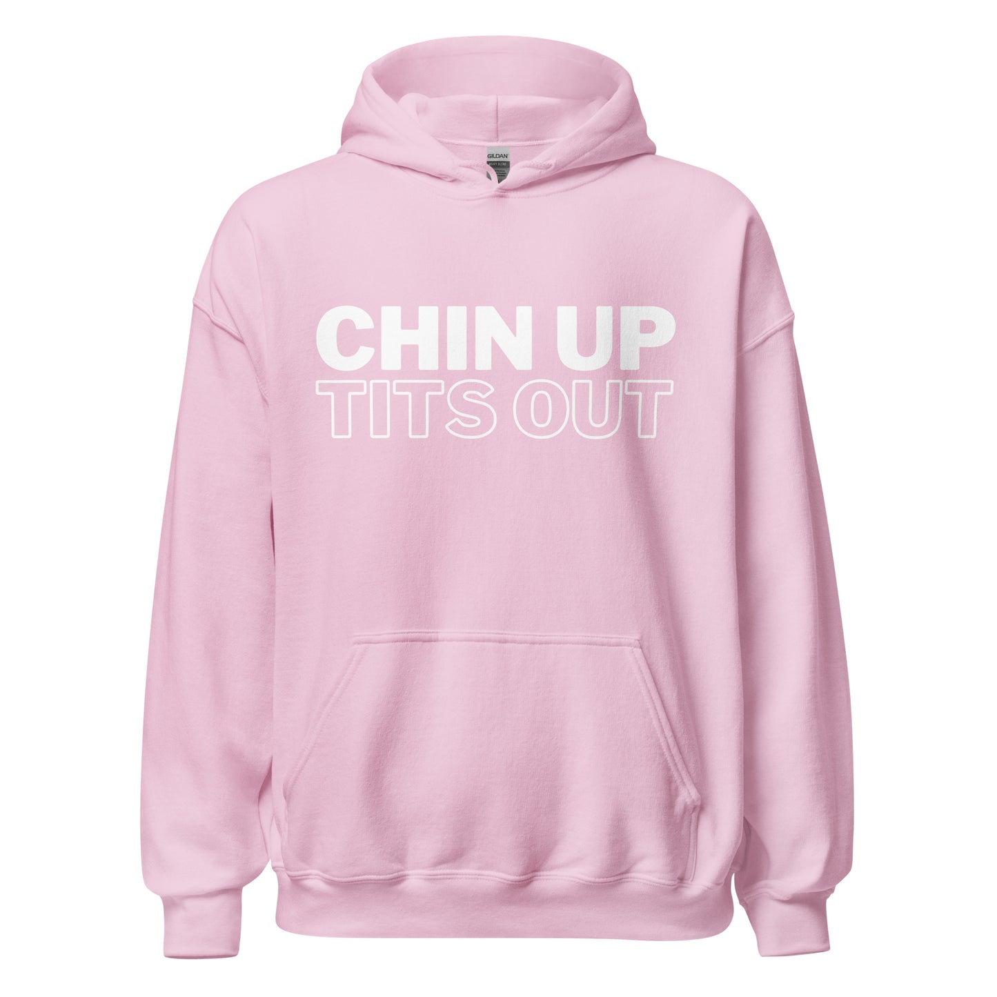 CHIN UP TITS OUT - Unisex Oversized Hoodie Black/Pink/White