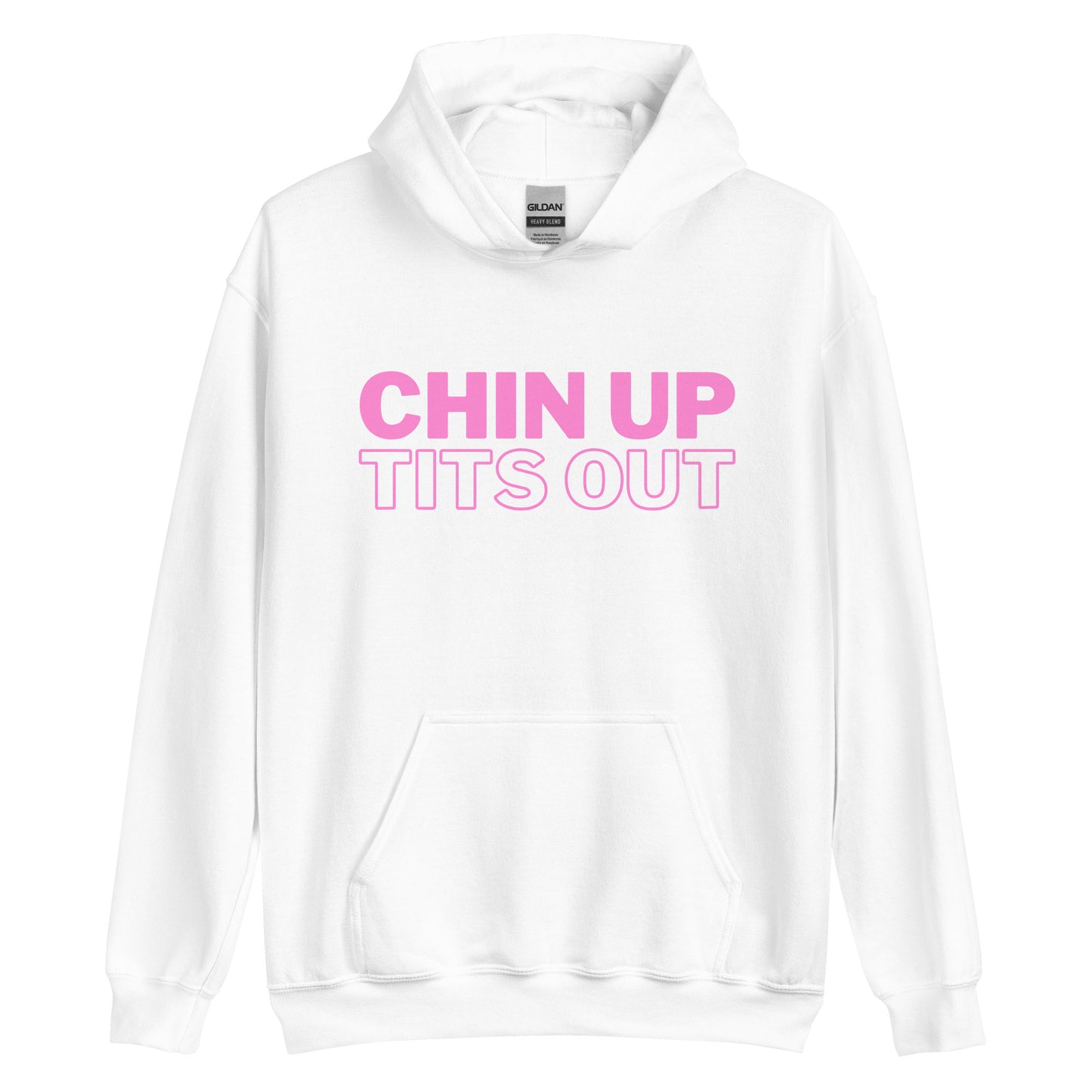 CHIN UP TITS OUT - Unisex Oversized Hoodie Black/White/Pink