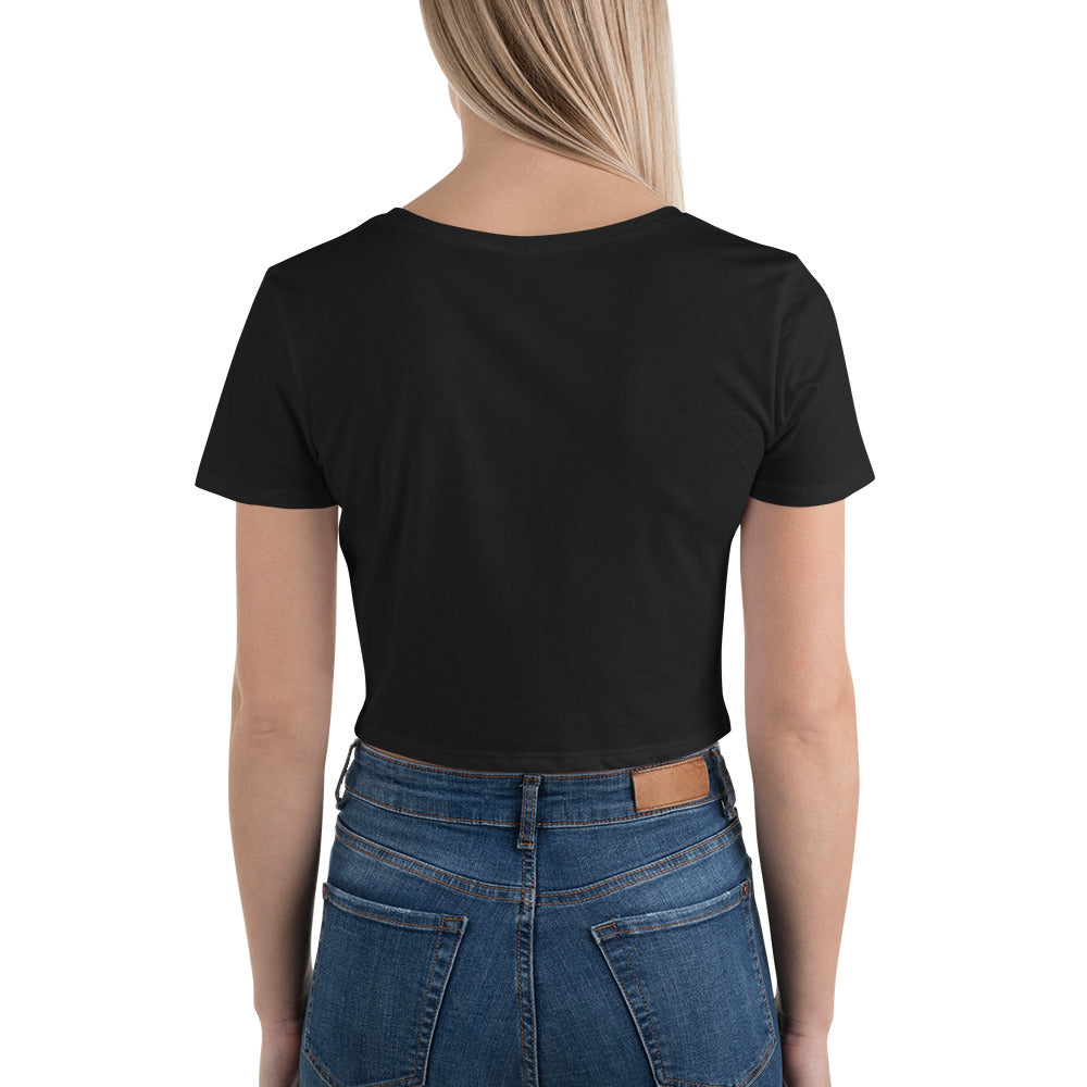 CHIN UP TITS OUT - Women’s Crop Tee Black/White