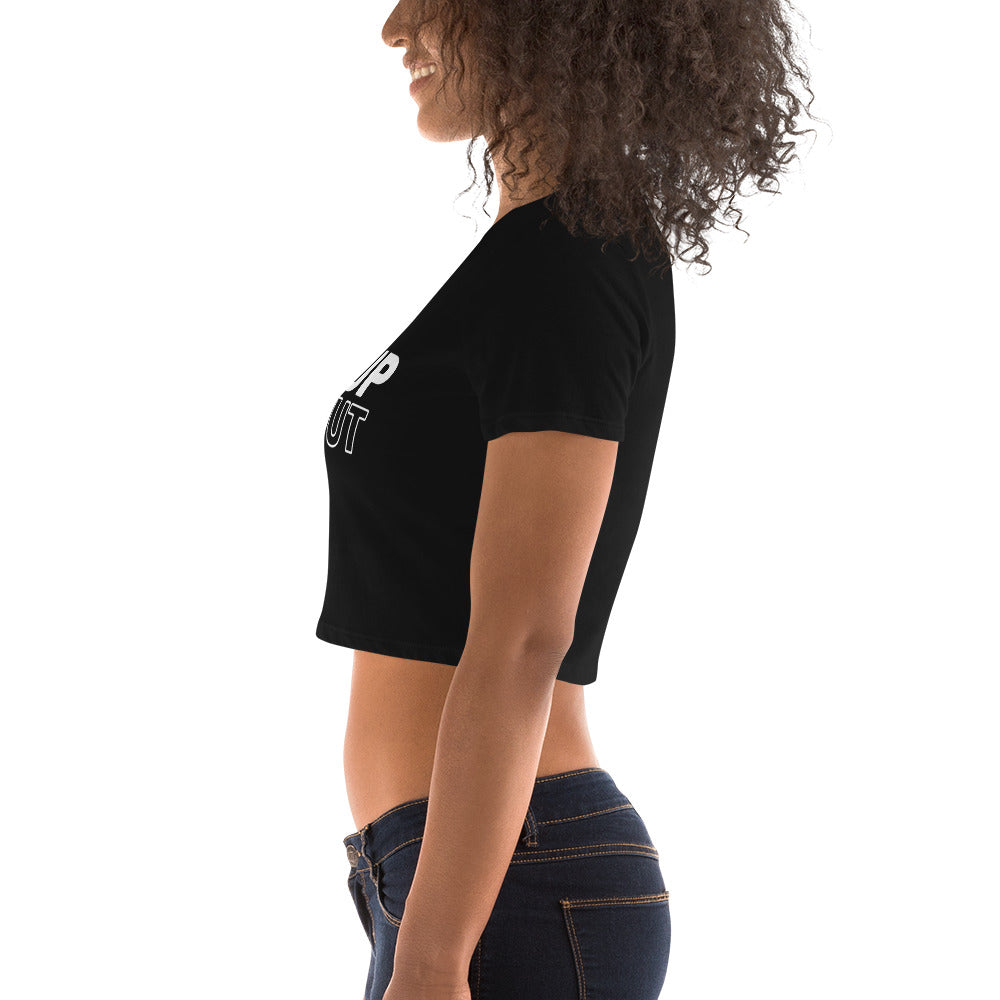 CHIN UP TITS OUT - Women’s Crop Tee Black/White